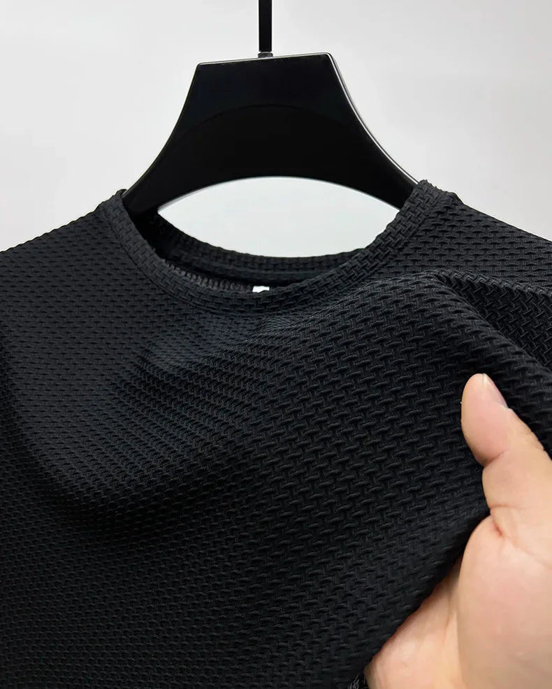 Cajus – Seiden T-Shirt Slim Fit Luxus Basic