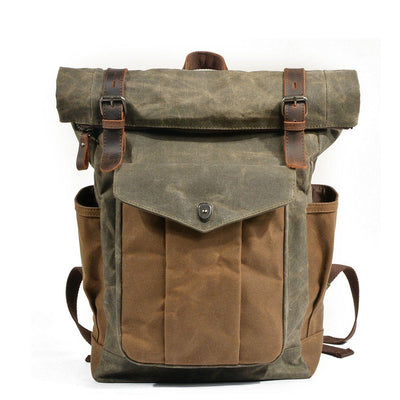 MARSEILLE | Rolltop-Rucksack aus wachsbeschichtetem Segeltuch