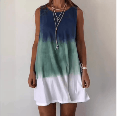 Cayana – Stilvolles Mini Kleid mit Gradient Tie Dye Muster
