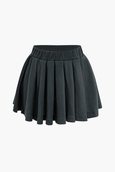 Ina | Sportliches Zweiteiler-Set mit Zip-Jacke & Plissee-Rock