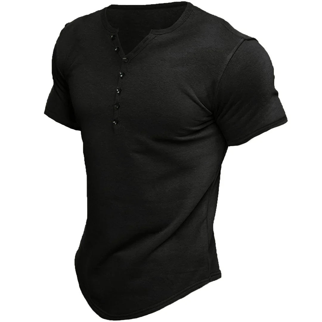 Chad™ - Stilvolles Henley-Shirt mit kurzen Ärmeln