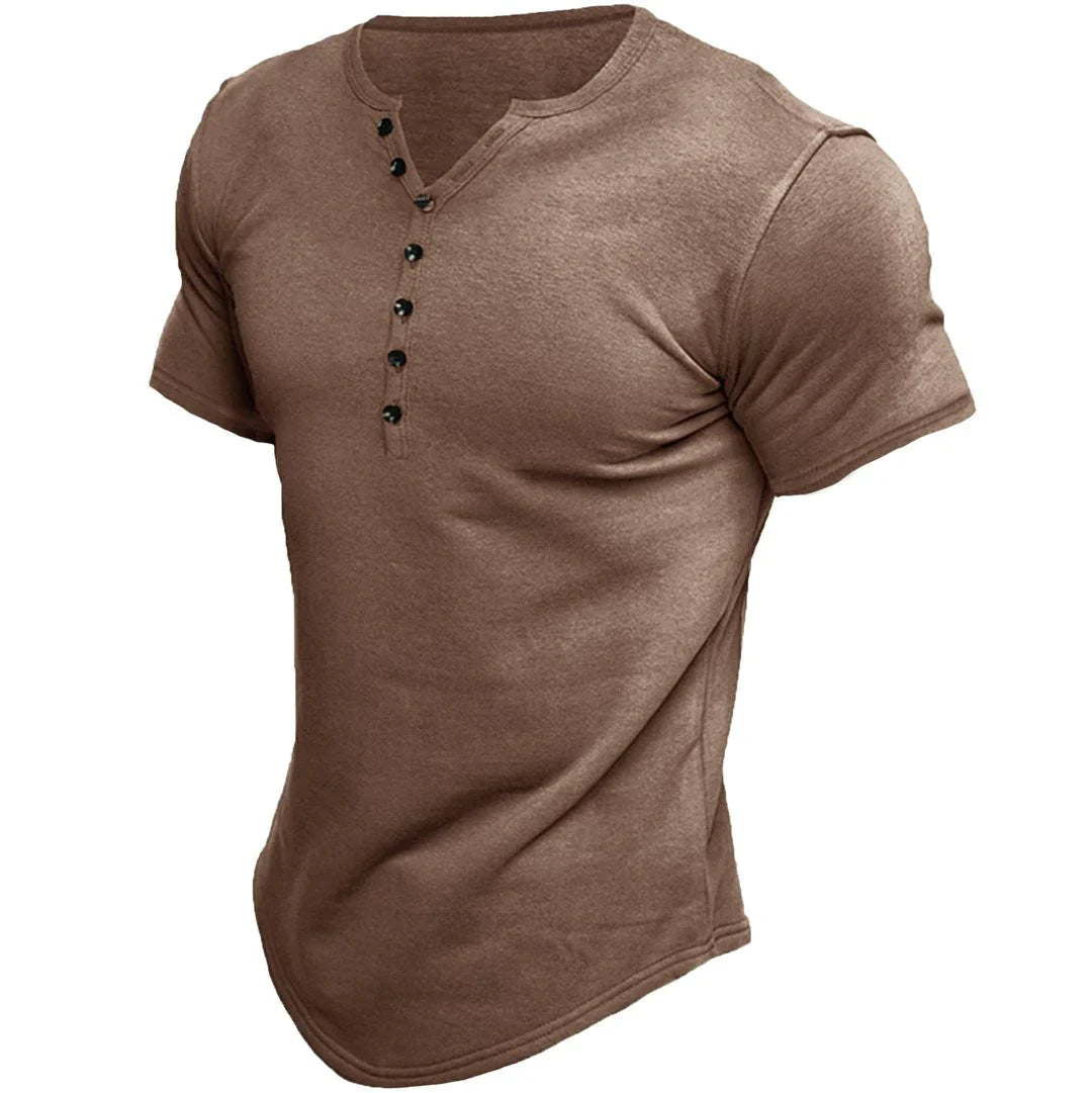 Chad™ - Stilvolles Henley-Shirt mit kurzen Ärmeln