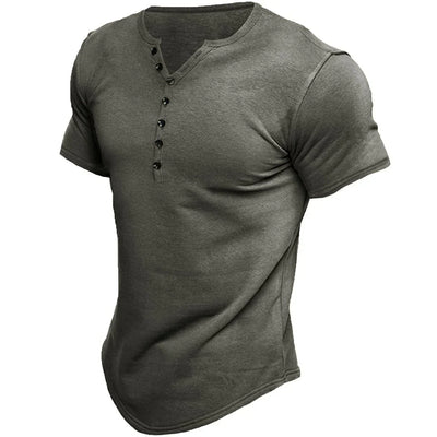 Chad™ - Stilvolles Henley-Shirt mit kurzen Ärmeln