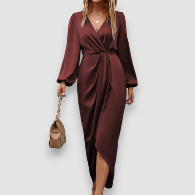 Madelina | Langärmeliges Kleid aus Satin