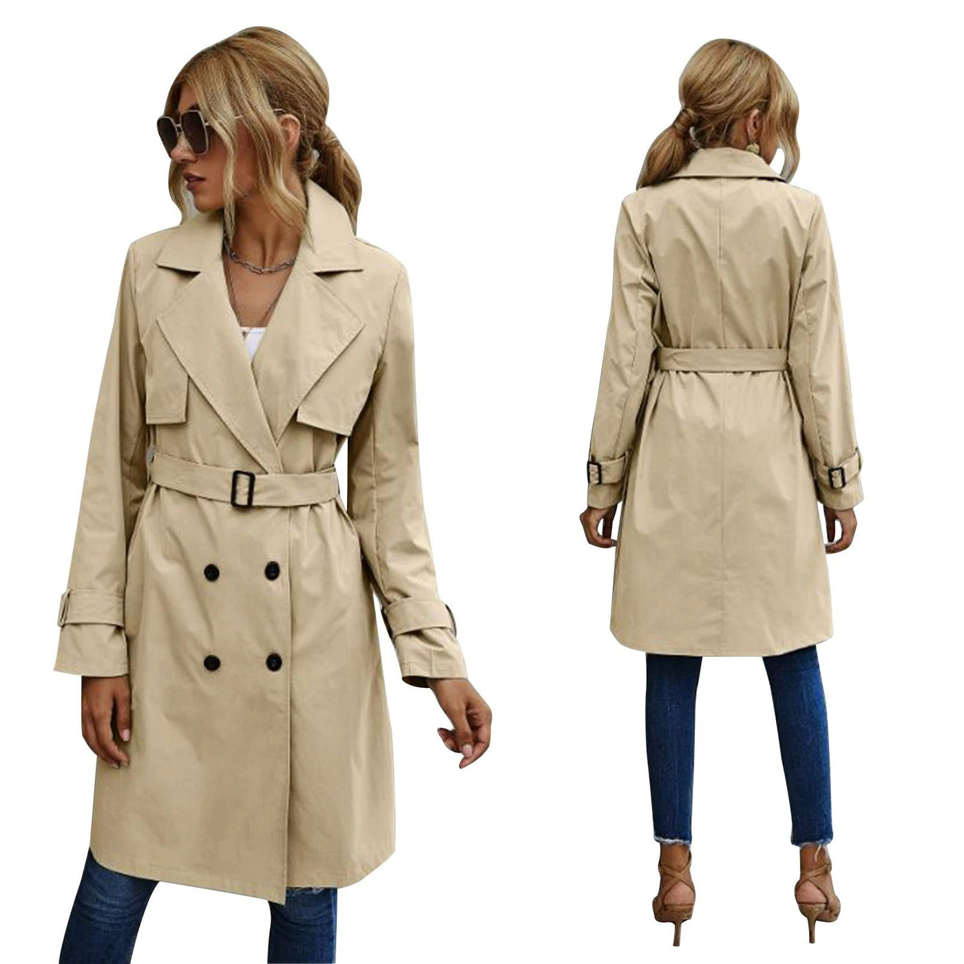 Knielanger Trenchcoat für Damen | Lässig