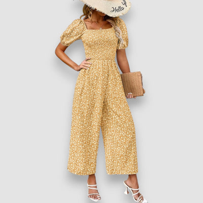 Zala | Blumendruck Weite Beine Jumpsuit