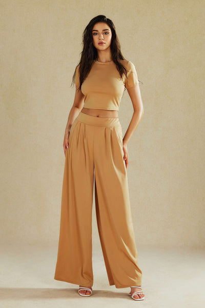 Luna | Elegantes Zweiteiler-Set mit Crop-Top & Palazzo-Hose