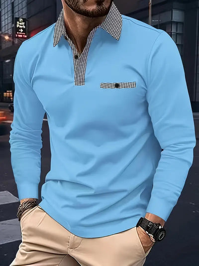 Nikolas - Langärmliges Polohemd mit Revers für Herren