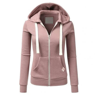 Damen Zip Hoodie mit Reißverschluss und Kapuze