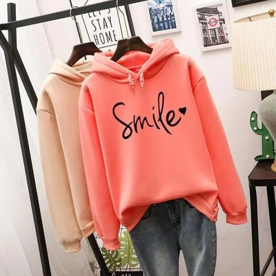 Damen Hoodie mit Smile-Aufdruck