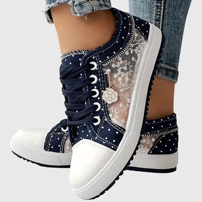 Damen Sneaker mit Blumendetail
