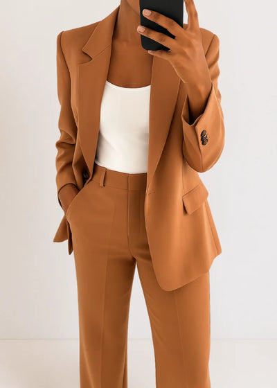 Damen Zweiteiler Hosenanzug mit Blazer und Hose