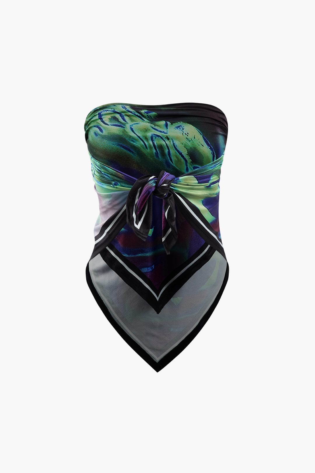 Rosina | Zweiteiliges Set mit abstraktem Print & Bandeau-Top