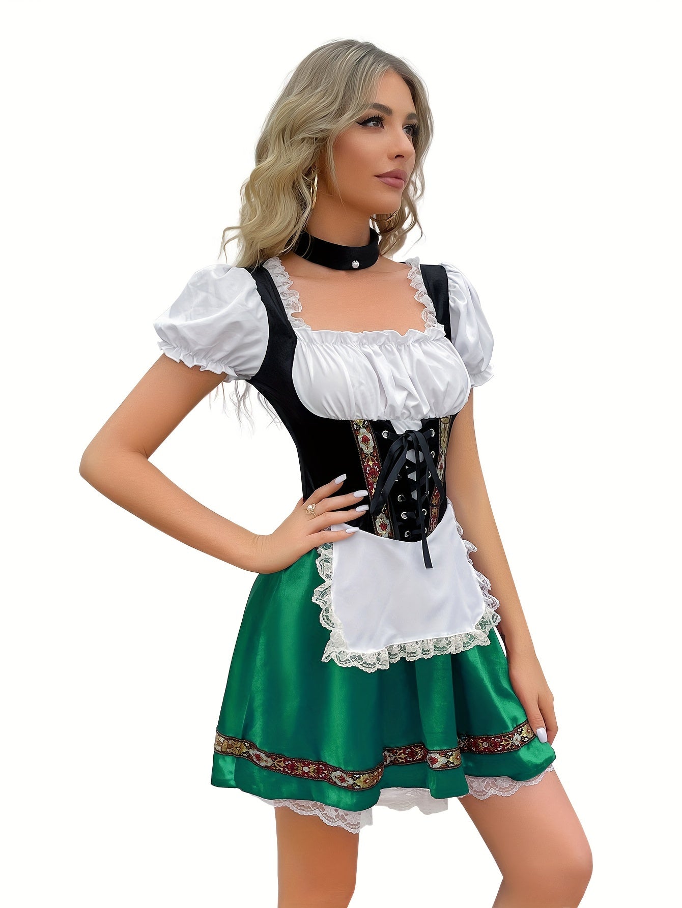 Damen Mini Oktoberfest Dirndl Kleid