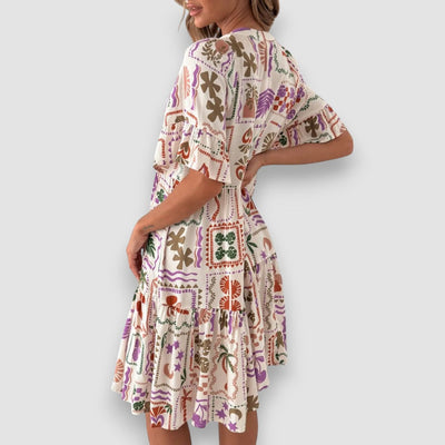 Mia | Bedrucktes Minikleid mit halbem Ärmel