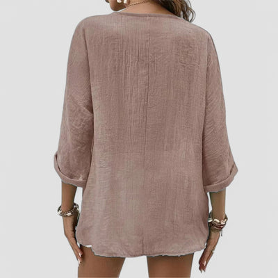 Elena | Handgemachte Bluse mit V-Ausschnitt