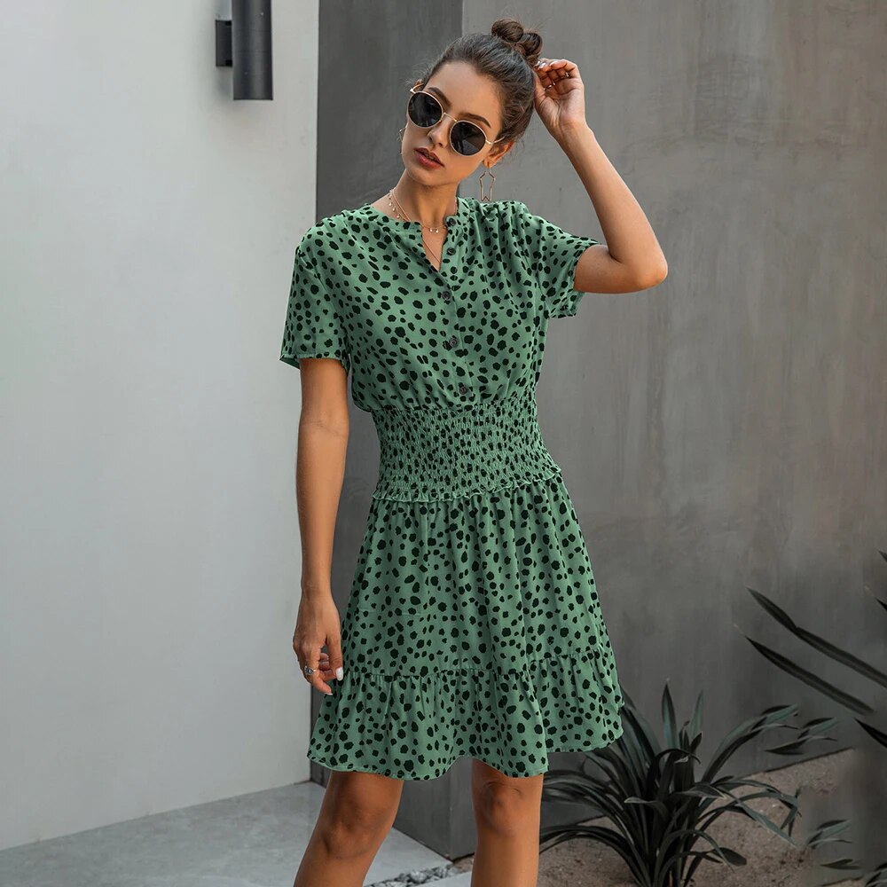 Betany - Trendiges Animal Print Mini Kleid