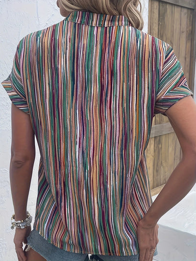 Jeramy - Plus Size Bluse Gestreift Casual