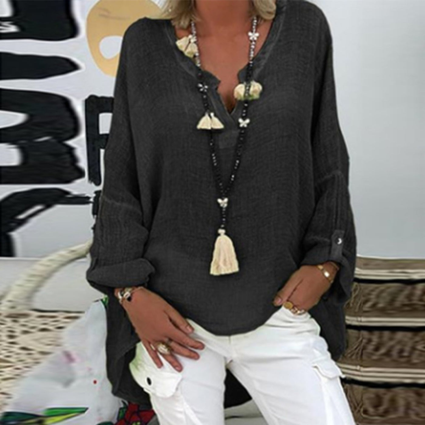 Natalia - Leinenbluse für Damen - Stilvoller Schnitt mit bequemer Passform