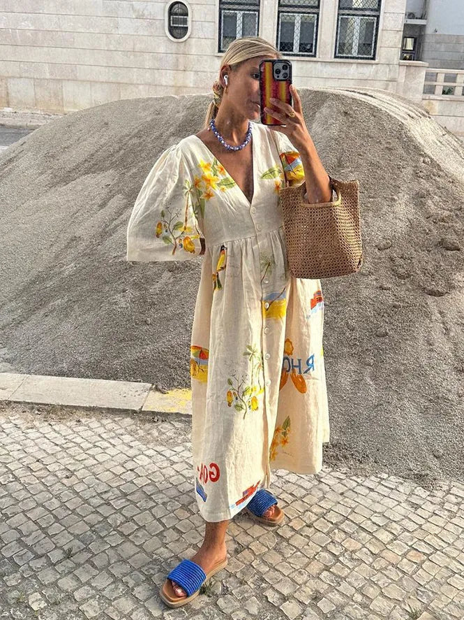 Xara - Stilvolles Leinen-Midikleid