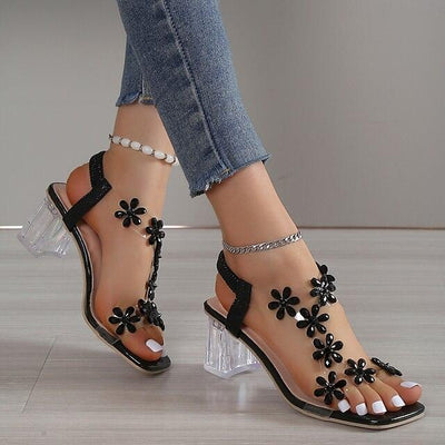 Sofie™ - Modische Casual Blockabsatzsandalen mit Bergkristallen für Frauen