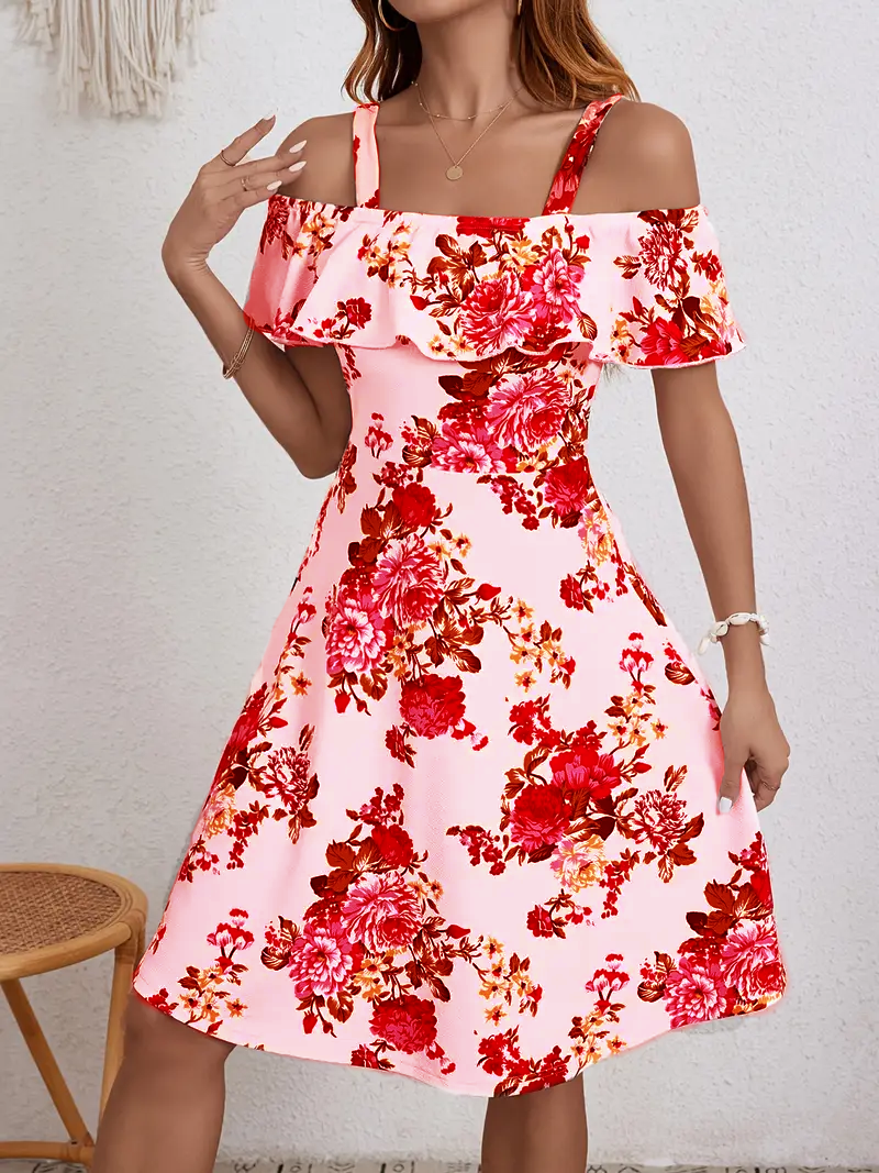 Carol - Bezauberndes Blumen Carmenkleid
