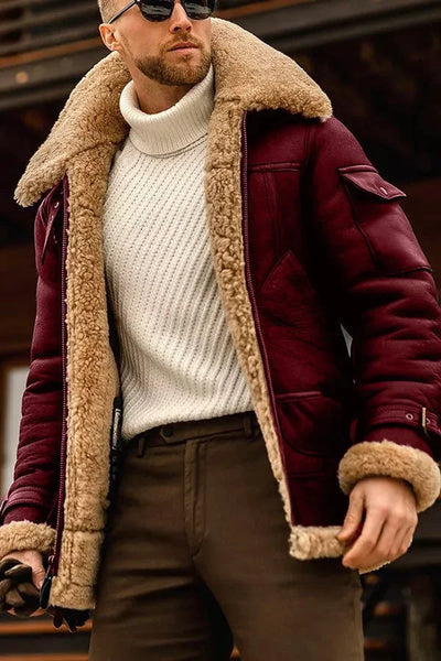 Herrenjacke mit Fellkragen