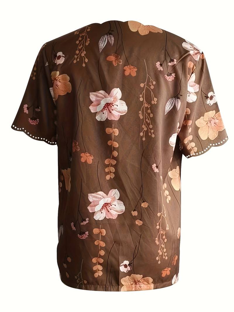 Karina - Blumendruck Bluse Frühlingshafte Eleganz