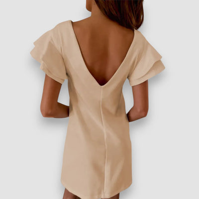 Mindi | Gekräuseltes, mehrlagiges Minikleid mit kurzen Ärmeln