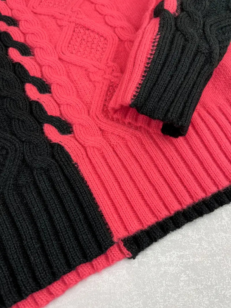 Leovia – Eleganter Gestreifter Pullover Mit Hohem Kragen