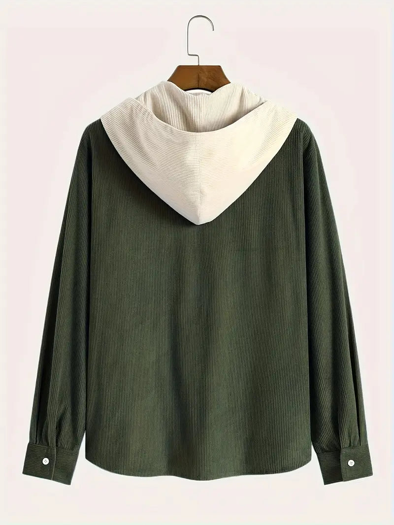 Costas - Strukturierter Cord-Kapuzenpullover Mit Reißverschluss