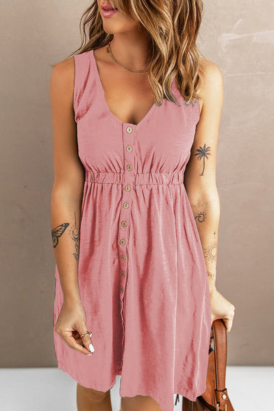 Ärmelloses Kleid mit Knöpfen für Damen