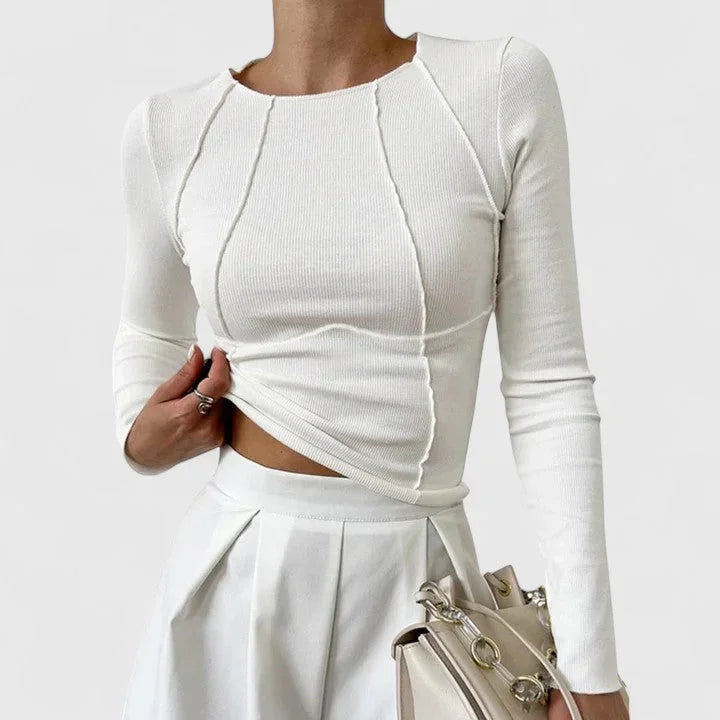 Elegantes Langarm-Top mit figurschmeichelnder Passform