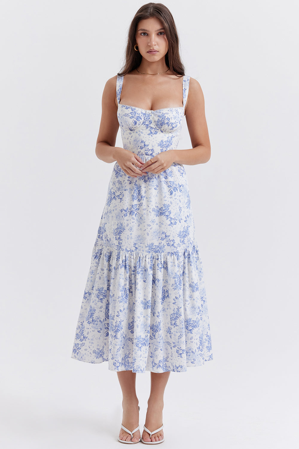 Geblümtes Midi-Sommerkleid