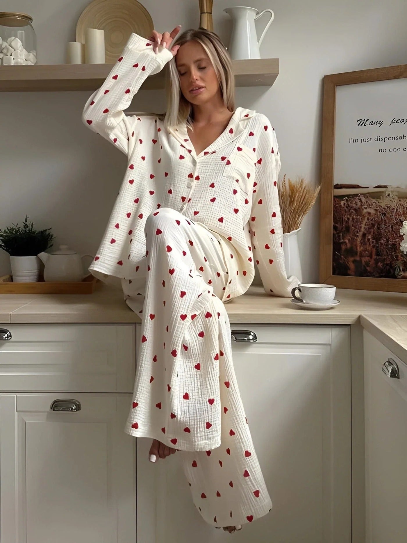 Elisavie - Ästhetisches Herz Pyjama Set