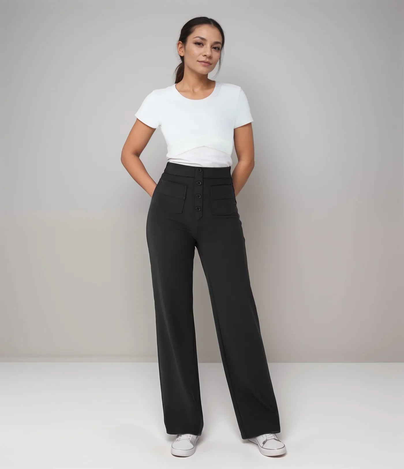 Elisha - Elastische broek met hoge taille - 1+1 kostenlos