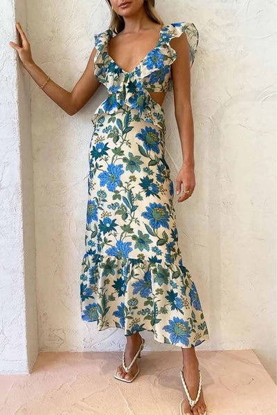 Evelina – Elegantes Maxi Sommerkleid ärmellos