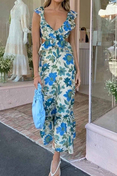 Evelina – Elegantes Maxi Sommerkleid ärmellos