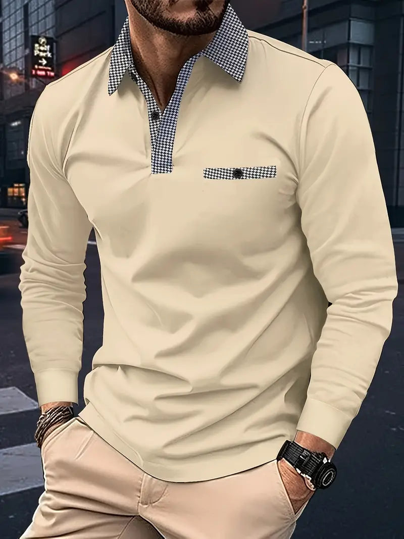 Nikolas - Langärmliges Polohemd mit Revers für Herren