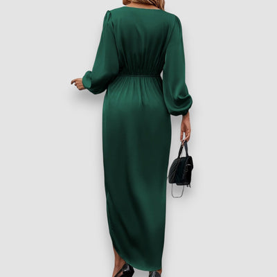 Madelina | Langärmeliges Kleid aus Satin