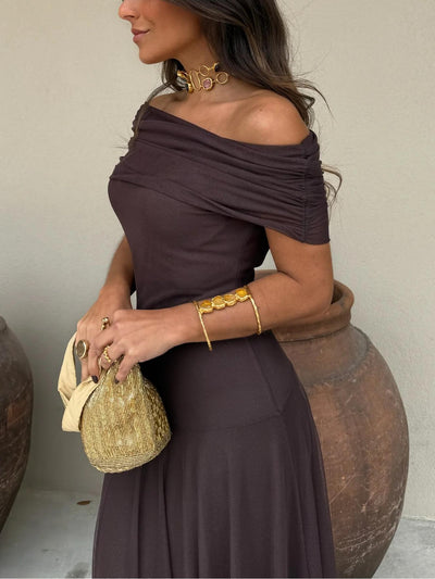 Kara | Ein-Schulter Mesh Maxikleid