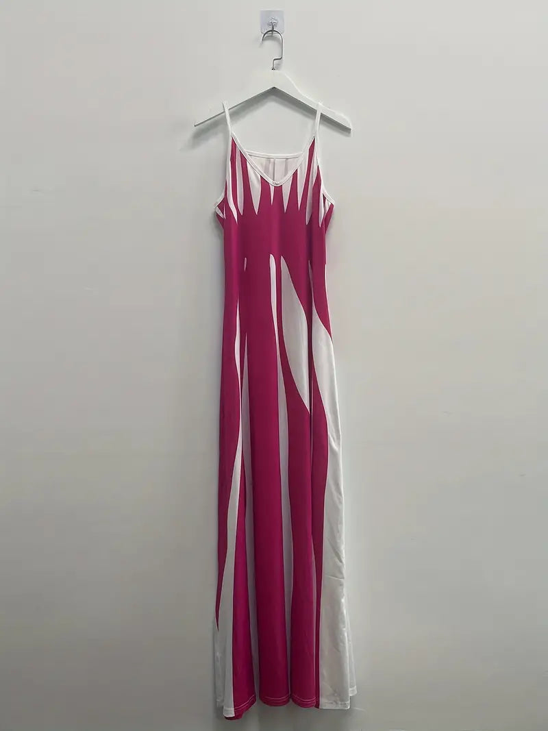 Jana - Fließendes Maxikleid mit Abstraktem Print