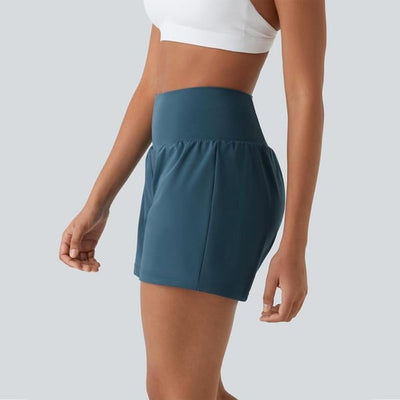 Phoebe |  2-in-1 Yoga-Shorts mit hoher Taille und Seitentaschen
