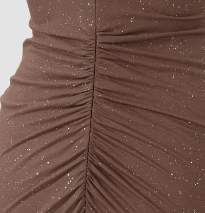 Ann | Tiefes V-Ausschnitt Plissiertes Ärmelloses Maxikleid