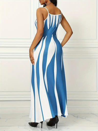 Jana - Fließendes Maxikleid mit Abstraktem Print