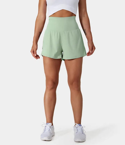 Phoebe |  2-in-1 Yoga-Shorts mit hoher Taille und Seitentaschen