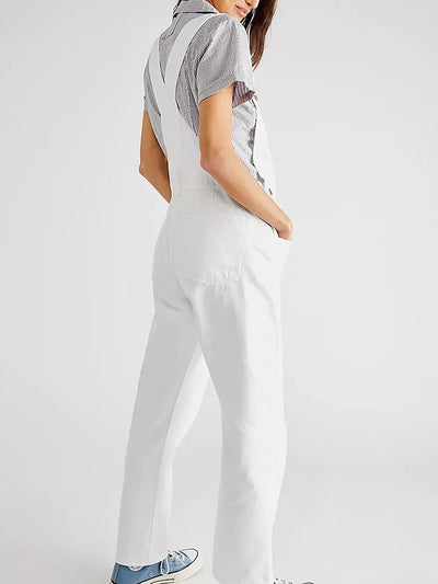 Klassischer Denim-Jumpsuit für Damen mit lockerer Passform und dehnbarem Komfort | Freja