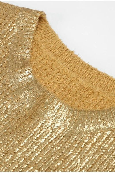 Linda | Metallischer Pullover