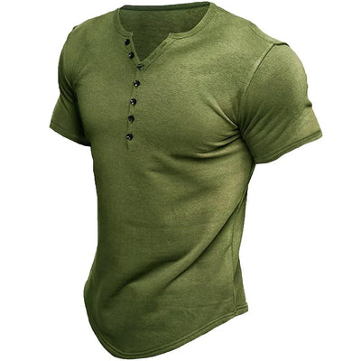 Chad™ - Stilvolles Henley-Shirt mit kurzen Ärmeln