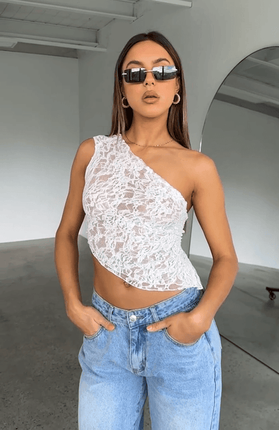 Damen-Spitzen-Top